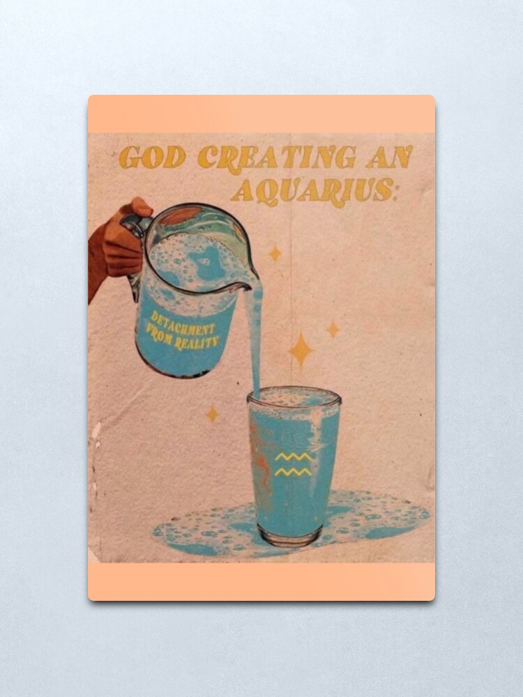 Alternate view of God creating a Aquarius Metal Print