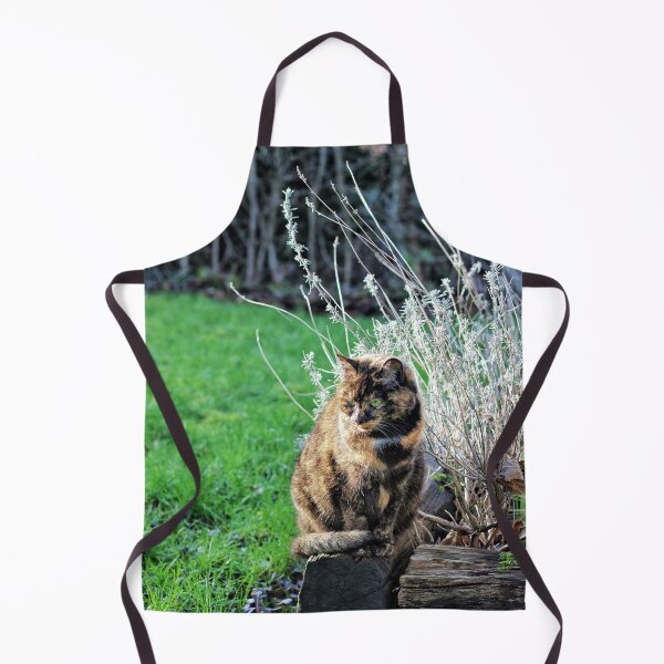 Item preview, Tortoiseshell cat sunning in the garden designed and sold by wineandwords.