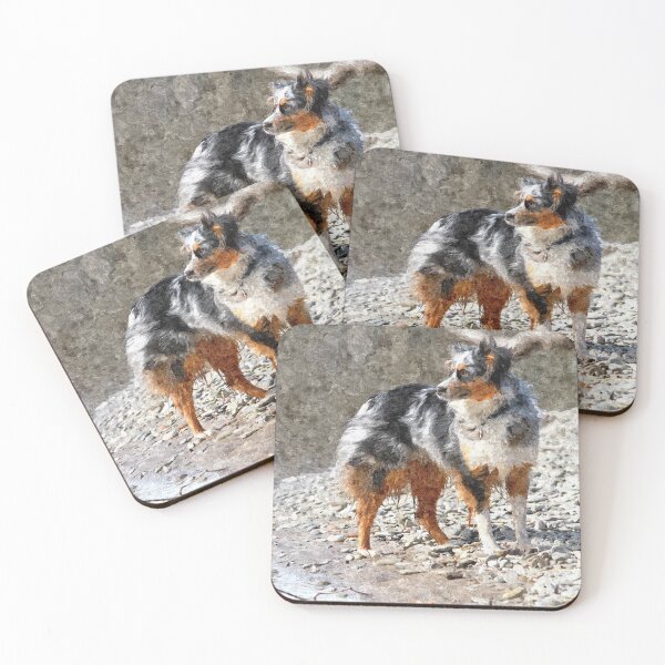 Item preview, Australian Shepherd dog digital art design designed and sold by irinagingercat.