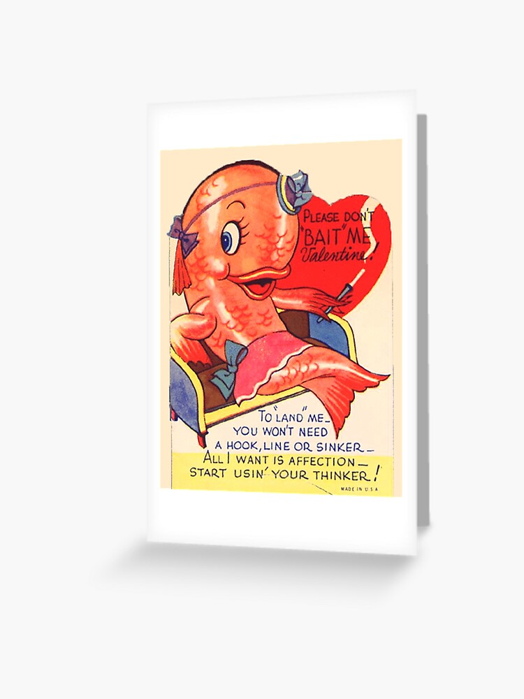 Vintage Valentine smoking fish Greeting Card for Sale by Thelittlelord