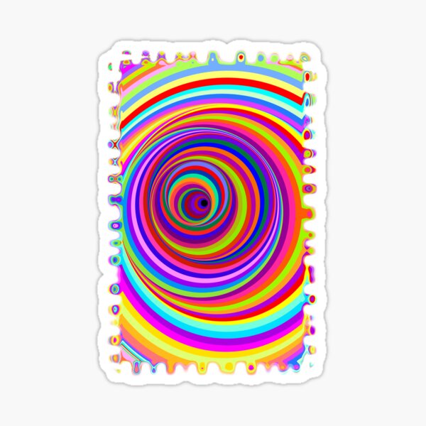 Hypnotic Psychedelic Rainbow Colors Vertigo Hole Sticker