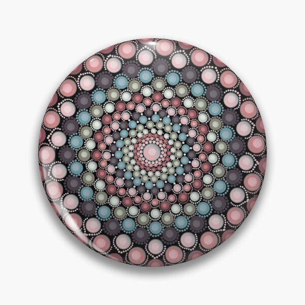 Item preview, Dot Mandala Design pastels on black background designed and sold by MandalaStone.