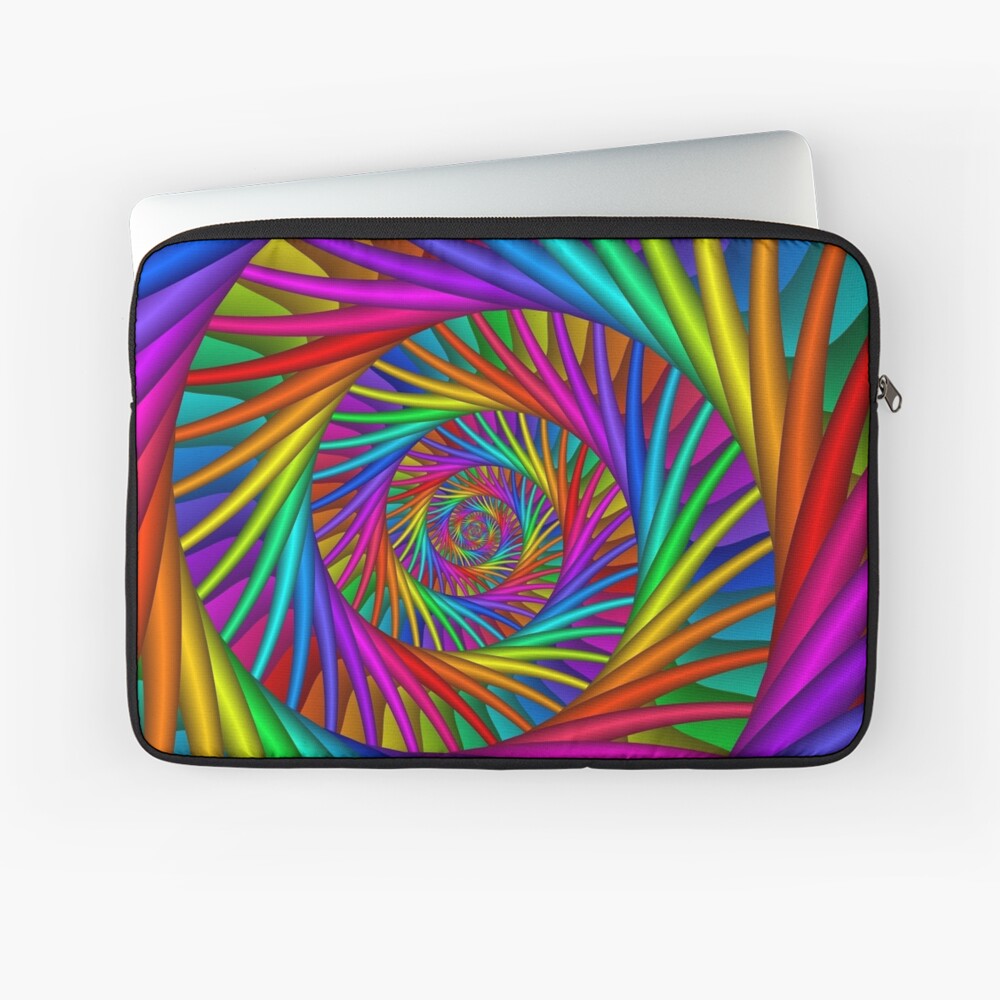 Rainbow Psychedelic Spiral Fractal Photographic Print
