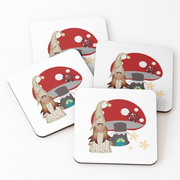 Item preview, Sweet Girl Gnome and Mushroom House designed and sold by WildingClan.