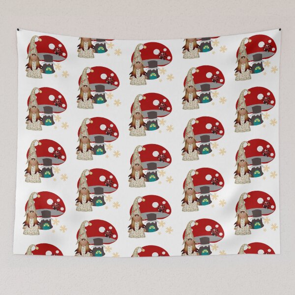Item preview, Sweet Girl Gnome and Mushroom House designed and sold by WildingClan.
