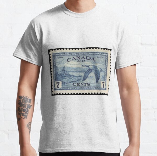 1947 vintage Canada goose in flight postal stamp Classic T-Shirt
