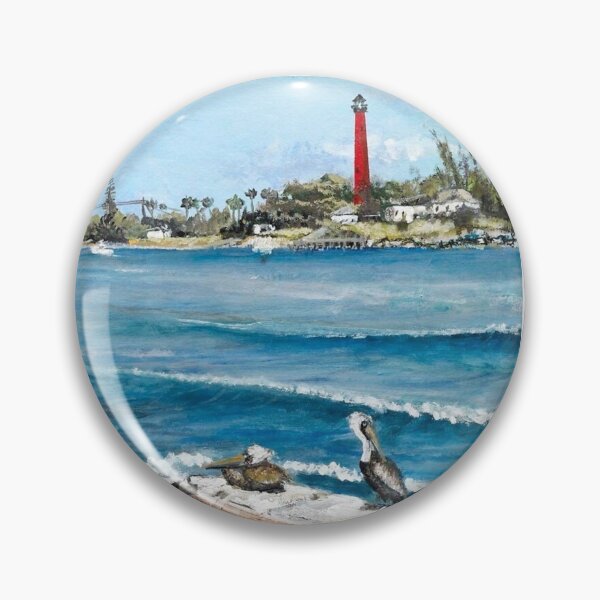Item preview, Lighthouse View with Two Pelicans designed and sold by russellgulick.