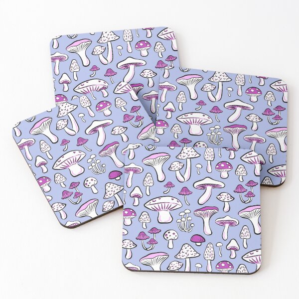 Item preview, Purple Mushrooms Tossed Print designed and sold by patternandcraft.