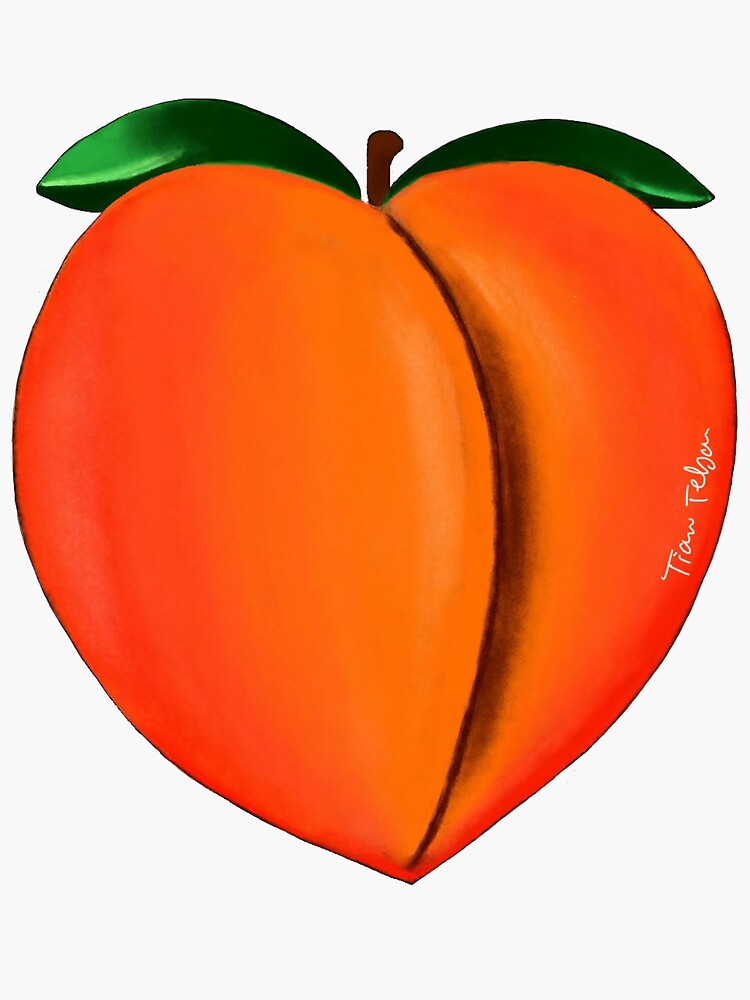 "Peach emoji digital drawing" Sticker for Sale by tianat Redbubble