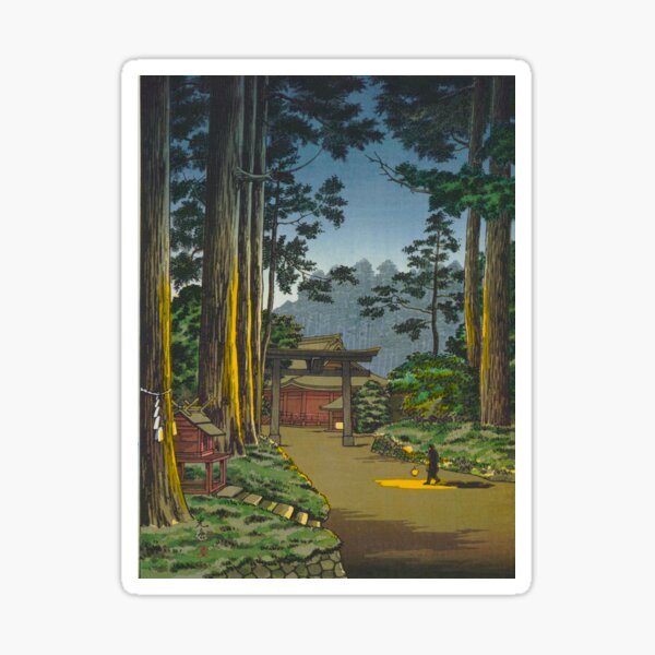 Tsuchiya Koitsu Sketches of Famous Places In Japan-Nikko Futarasan Temple Sticker