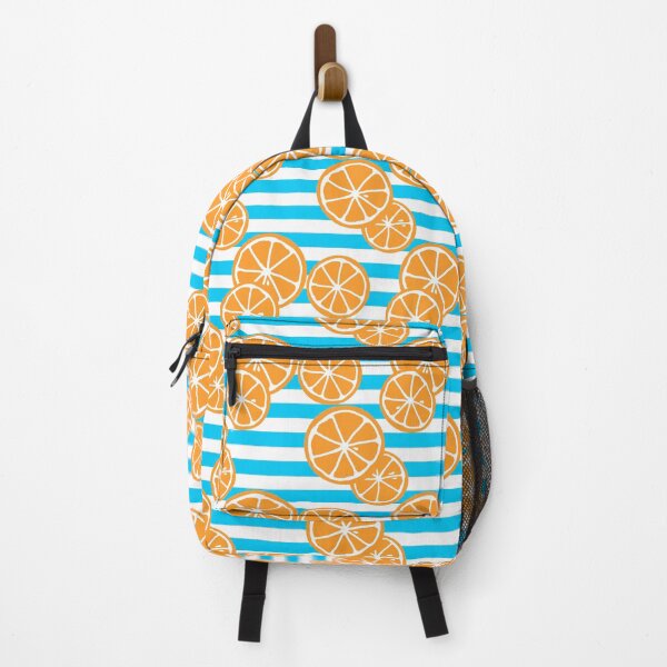 Item preview, Orange slices all over white and blue stripes designed and sold by Feeling Artsy.