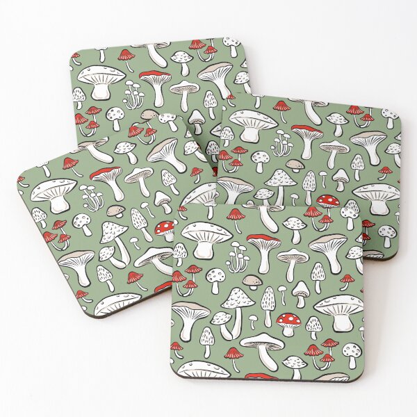 Item preview, Mushrooms Tossed Print - Vintage Colors designed and sold by patternandcraft.