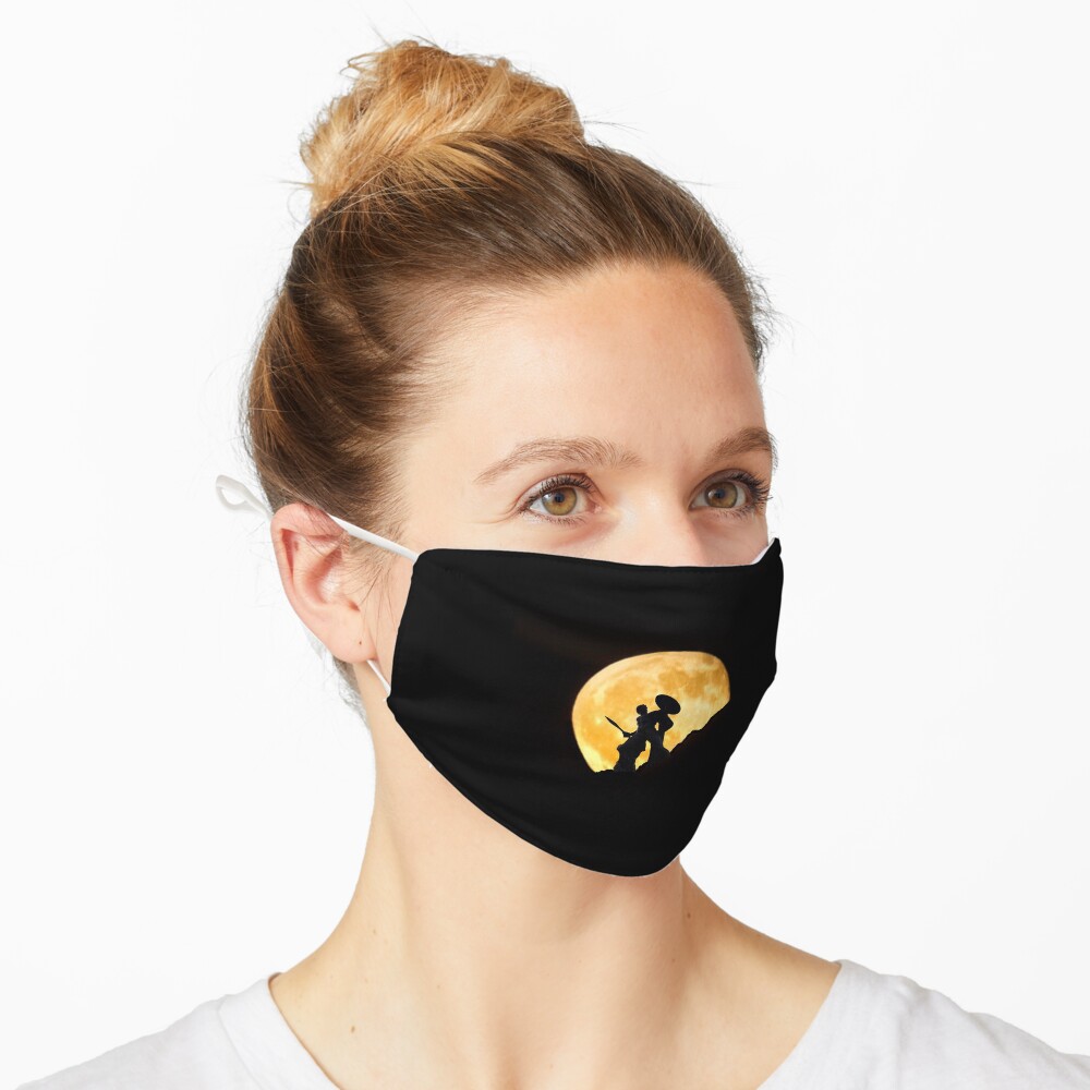 Roman or Greek fighter in front of a full Moon Mask
