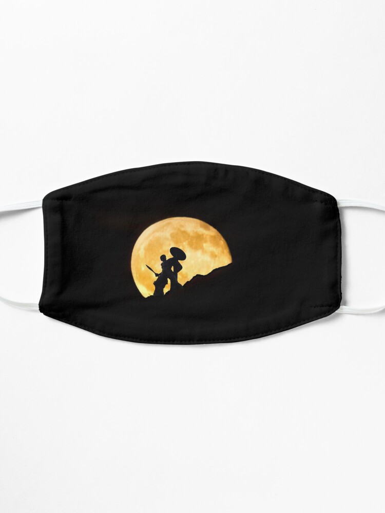 Alternate view of Roman or Greek fighter in front of a full Moon Mask
