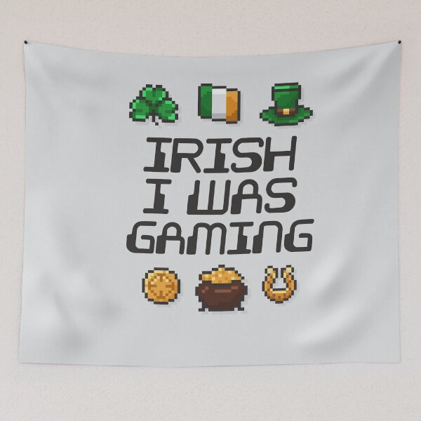 Item preview, Irish I Was Gaming St. Patricks Day Gamer Video Game Pixel Art designed and sold by gkao.
