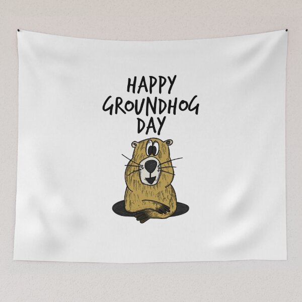 Item preview, Happy Groundhog Day Cute Funny Doodle designed and sold by doodlerob.