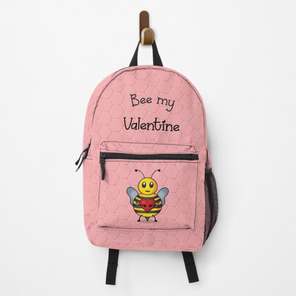 Item preview, Bee my Valentine - Cute bee cartoon gift for Valentine's day - Pink honeycomb background designed and sold by Twist Design.