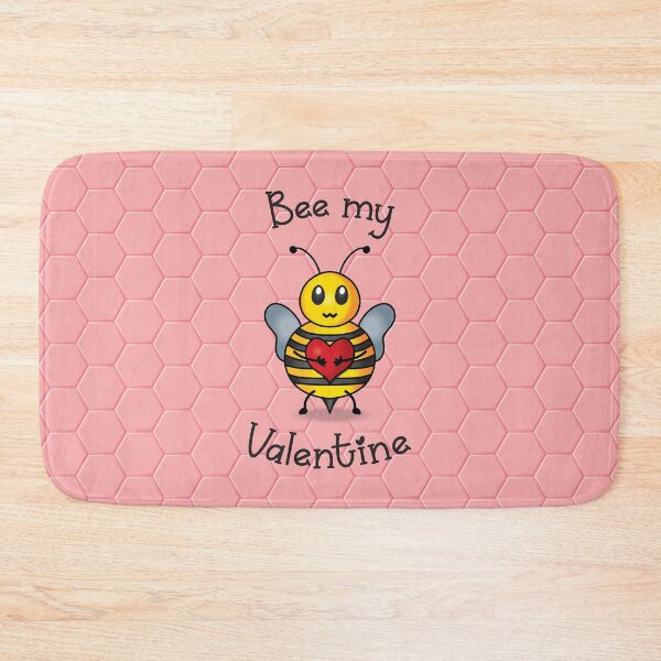 Item preview, Bee my Valentine - Cute bee cartoon gift for Valentine's day - Pink honeycomb background designed and sold by Twist Design.