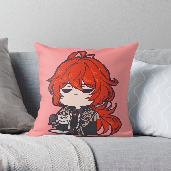 diluc cup of tears Throw Pillow