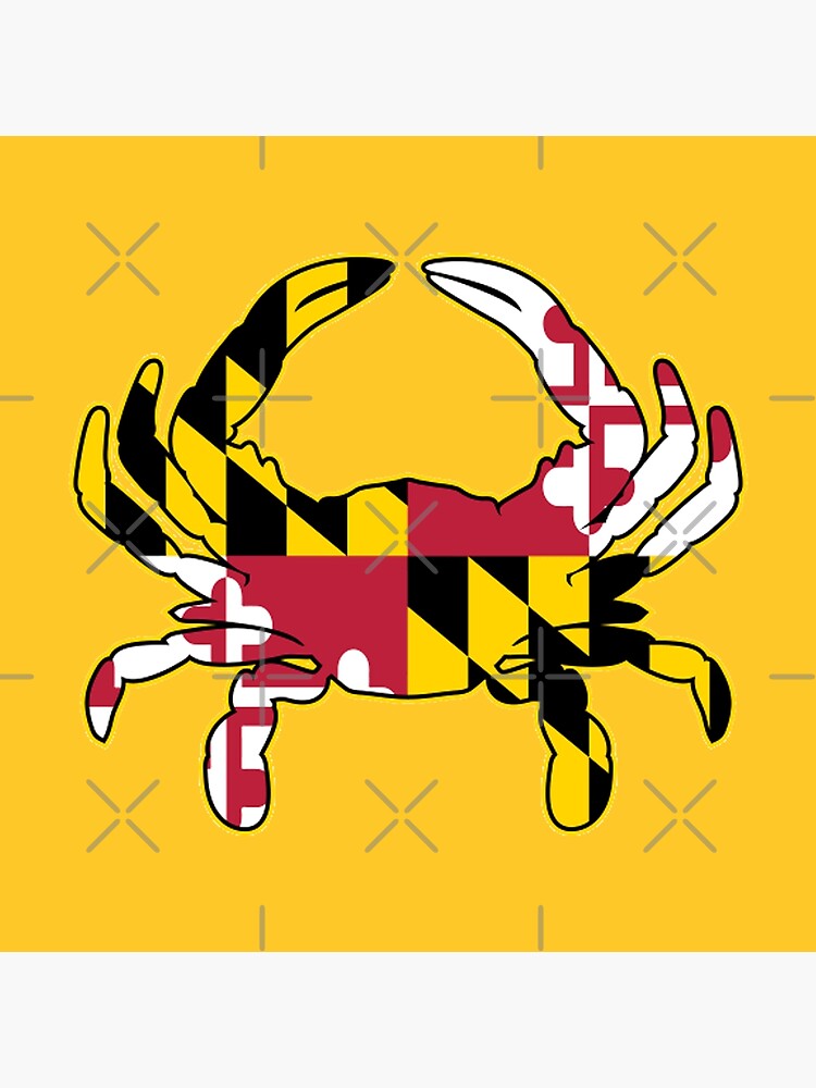 "Maryland State Flag Yellow Crab Crabby Baltimore Hon" Poster for Sale