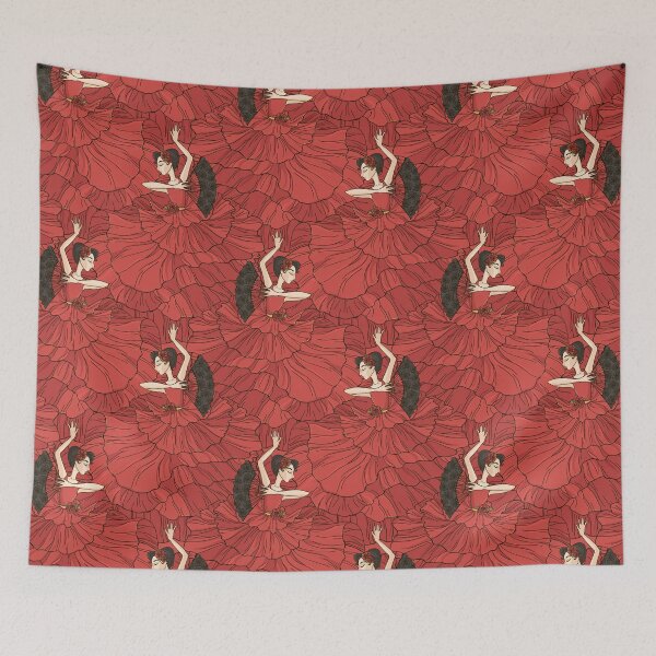 Item preview, Flamenco Dancers Pattern Fan Art Deco  designed and sold by 108dragons.