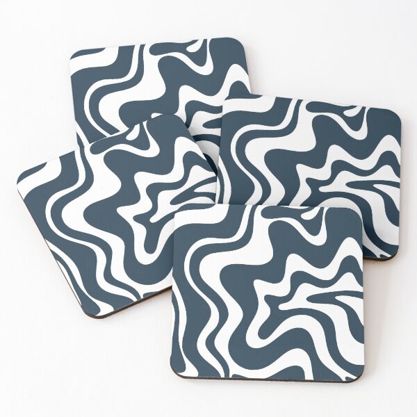 Item preview, Liquid Swirl Abstract Pattern in Dark Navy Blue and White designed and sold by kierkegaard.