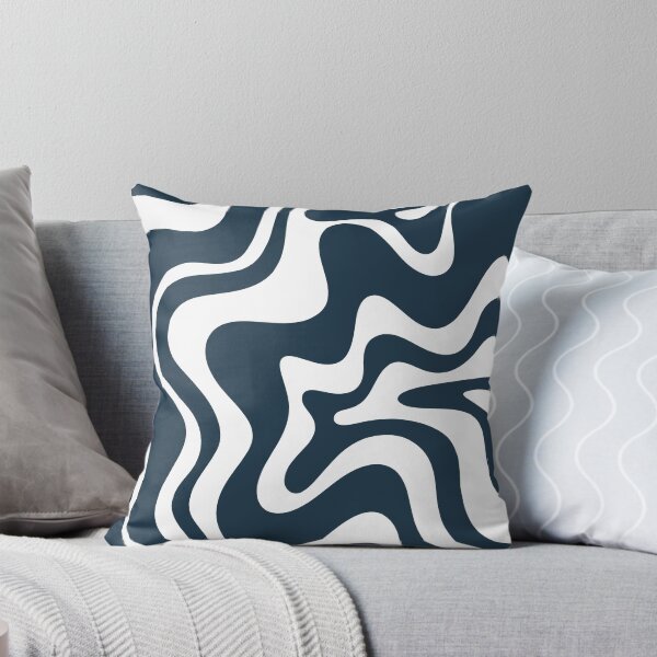 Item preview, Liquid Swirl Abstract Pattern in Dark Navy Blue and White designed and sold by kierkegaard.