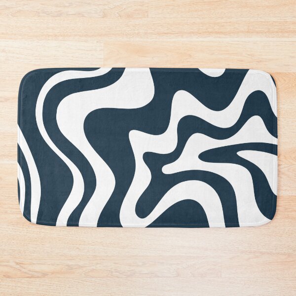 Item preview, Liquid Swirl Abstract Pattern in Dark Navy Blue and White designed and sold by kierkegaard.