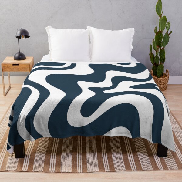 Item preview, Liquid Swirl Abstract Pattern in Dark Navy Blue and White designed and sold by kierkegaard.