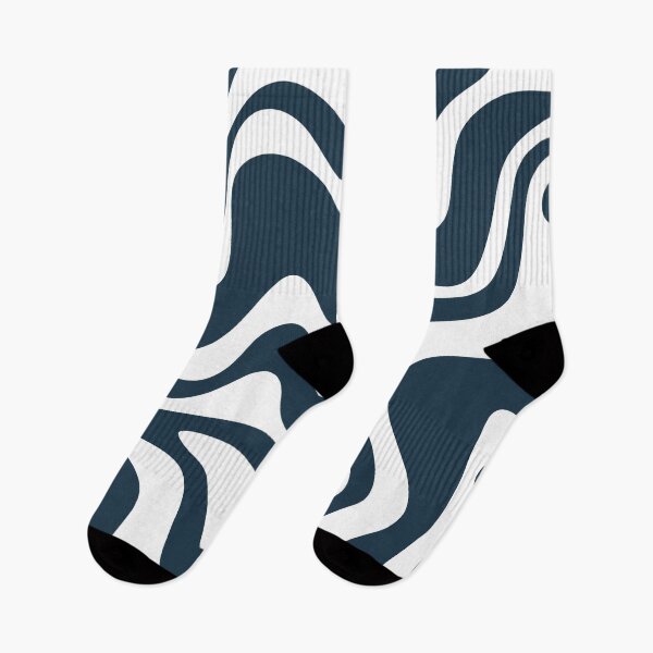 Item preview, Liquid Swirl Abstract Pattern in Dark Navy Blue and White designed and sold by kierkegaard.