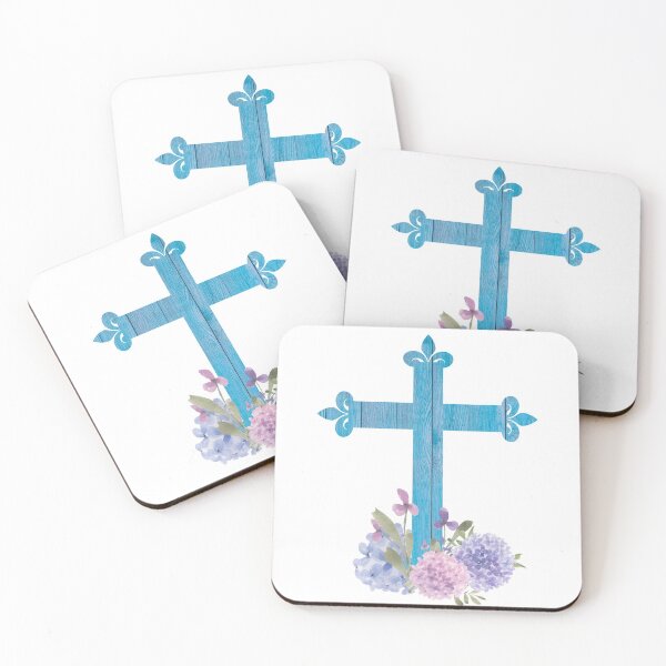 Item preview, Hydrangea Flowers with Blue Wood Floral Cross designed and sold by Cute Designs Shop.