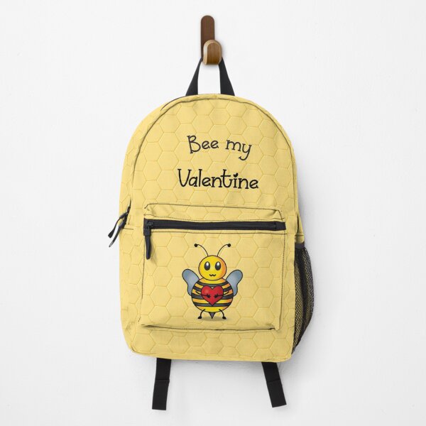 Item preview, Bee my Valentine - Cute bee cartoon gift for Valentine's day - Yellow honeycomb background designed and sold by Twist Design.