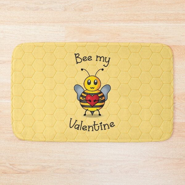 Item preview, Bee my Valentine - Cute bee cartoon gift for Valentine's day - Yellow honeycomb background designed and sold by Twist Design.