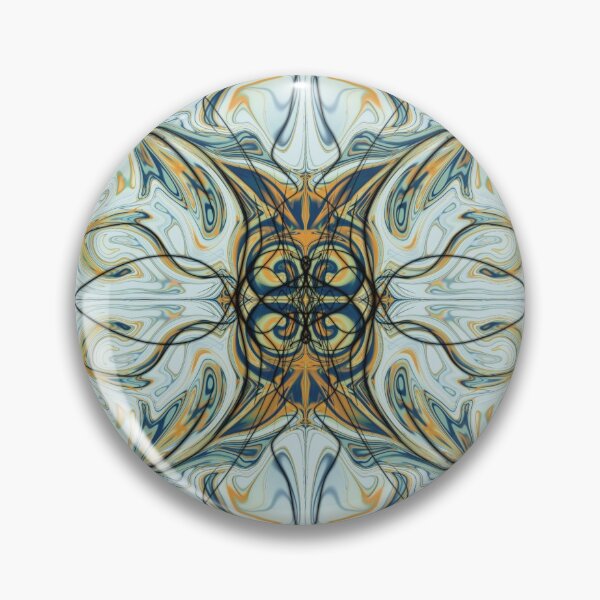 Item preview, Psychedelic mandala - liquid blue and gold designed and sold by LiquidDeep.