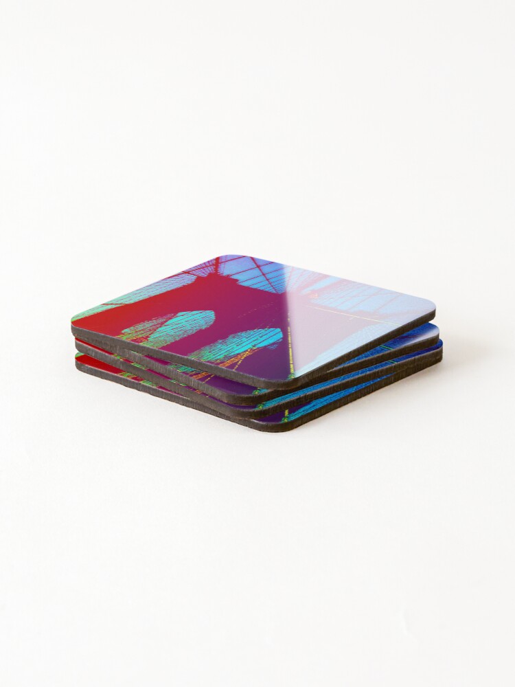 Thumbnail 4 of 5, Coasters (Set of 4), Colorful Bridge designed and sold by clw2020.