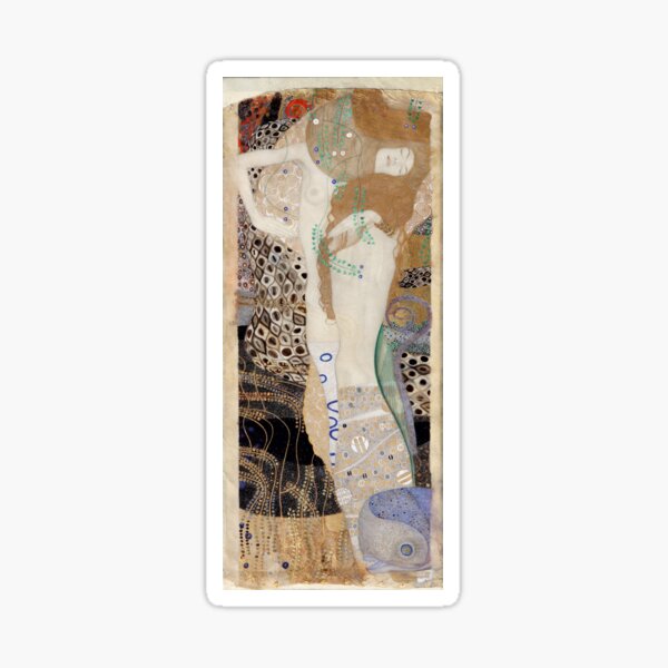 Gustav Klimt - Friends (Water Serpents I / Wasserschlangen), Art Nouveau / Jugendstil Sticker
