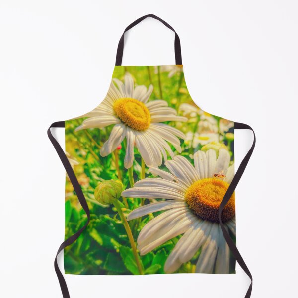 Item preview, Stylized Vintage White Gerber Daisies  with a cute little bug on the petals. designed and sold by PrettyLittlePic.