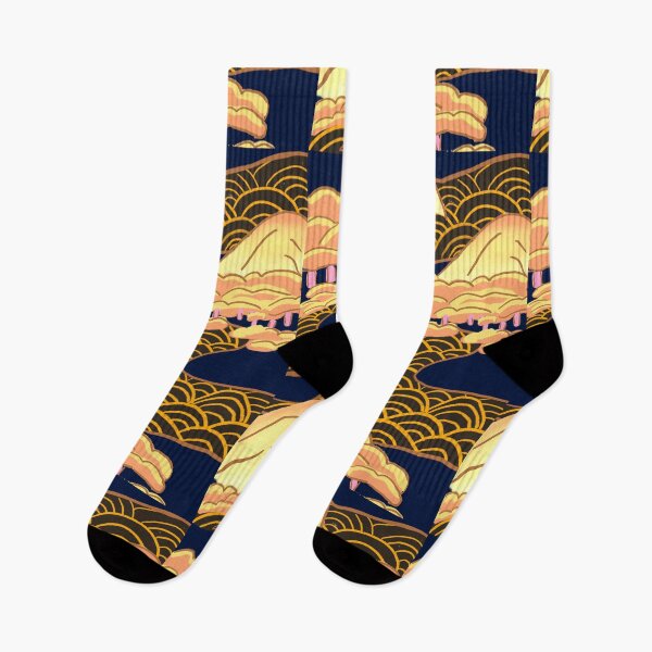 Item preview, East Gold Japanese Pattern Landscape Ukiyo-e Inspired  designed and sold by pet-persona.