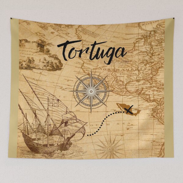 Item preview, Tortuga island Treasure Map designed and sold by MerchActually.