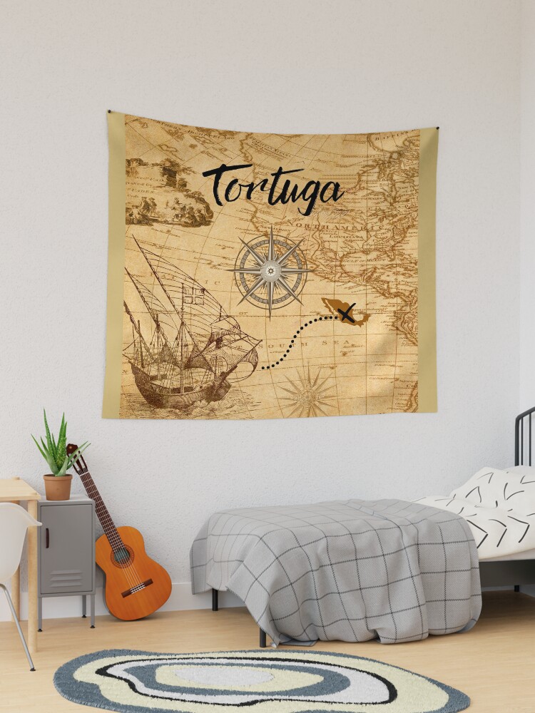 Tortuga island Treasure Map Tapestry for Sale by MerchActually