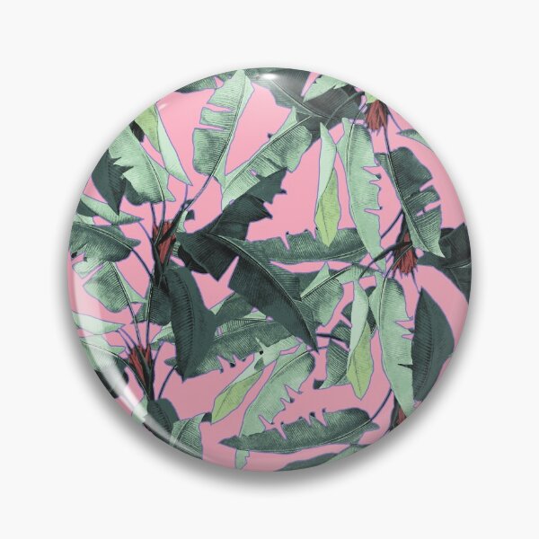 Item preview, Pink and Green Tropical Leaves Pattern  designed and sold by mythandframe.