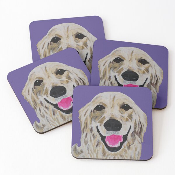 Item preview, Rowan II, Canine Assisted Therapy Golden Retriever with Purple Background designed and sold by Amanda A. Anthony.