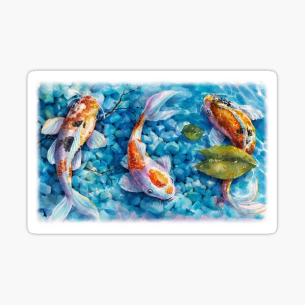 Tranquil Travelers- Koi Pond Watercolor Sticker