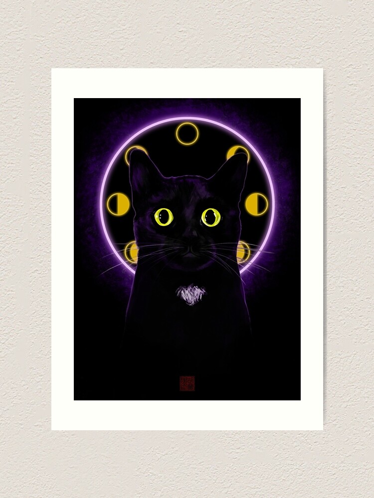 Alternate view of Witching Hour Black Cat Art Print