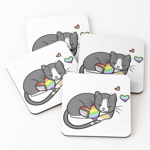 Item preview, Progress Pride Calico Cat - Heart Edition designed and sold by Nabdea.