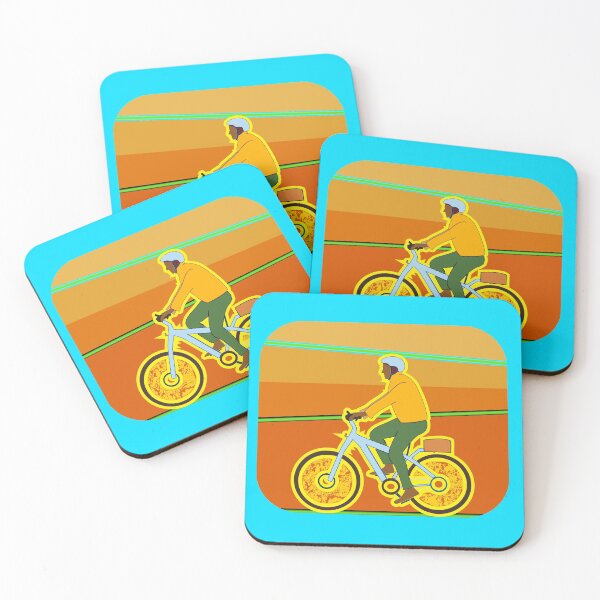 Item preview, Bicyclist On Hot Bright Orange designed and sold by artfulnotebook.
