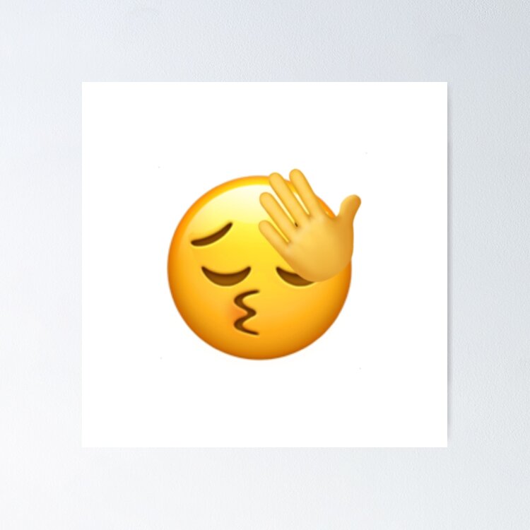 Emoji with hand over face Sticker