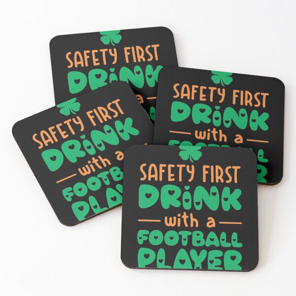 Item preview, safety first drink with a football player designed and sold by PUNCH ME IN SHOP.