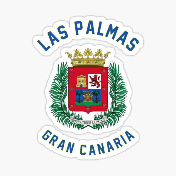 Bandera Sello Emblema de Las Palmas Gran Canaria Islas Canarias España - Escudo de Islas Canarias Pegatina