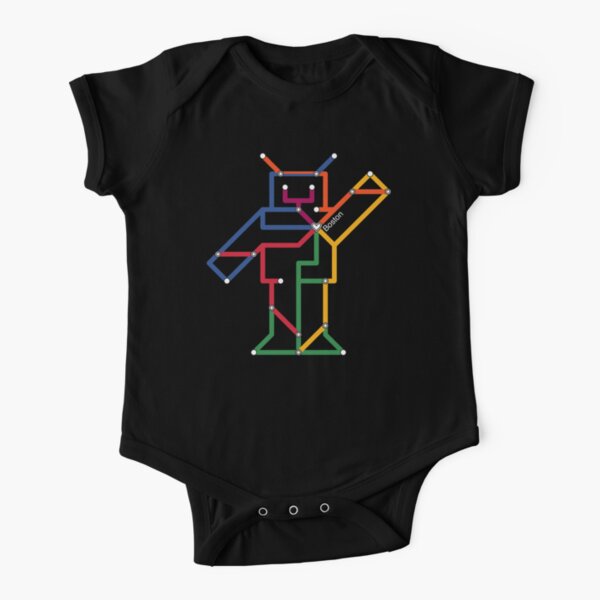 Boston Robot (White) Short Sleeve Baby One-Piece